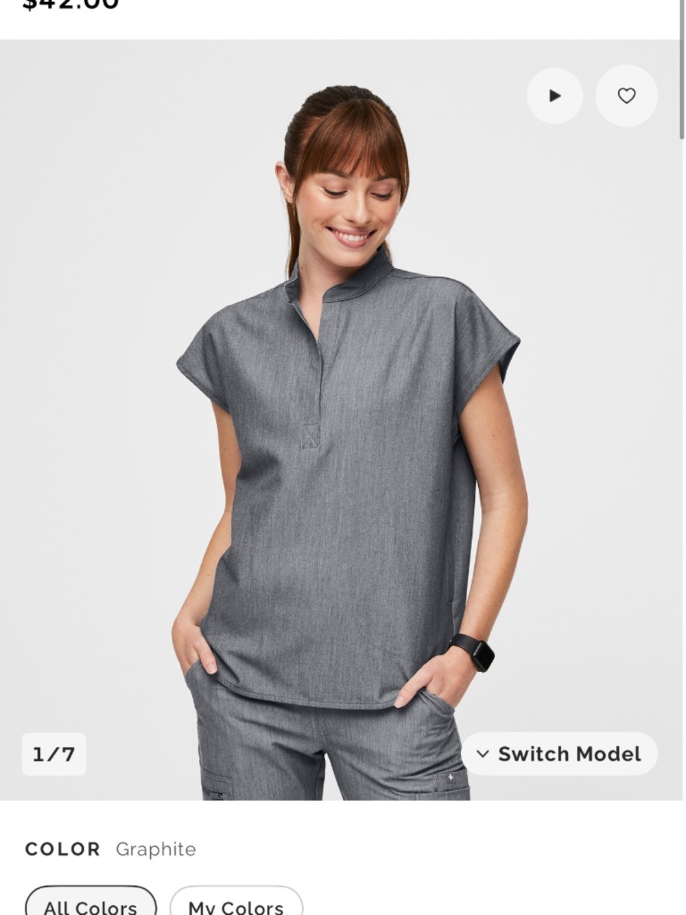 Figs scrub top